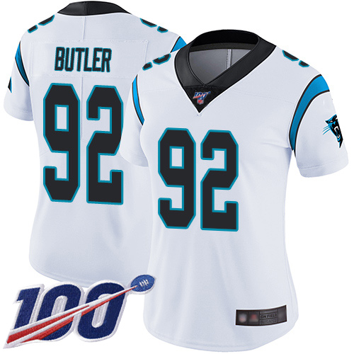 Carolina Panthers Limited White Women Vernon Butler Road Jersey NFL Football #92 100th Season Vapor Untouchable